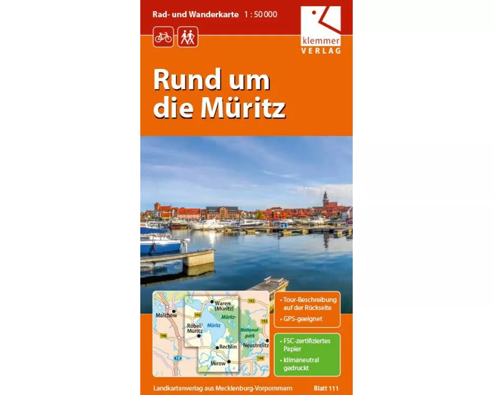 Rad- und Wanderkarte Rund um die Müritz 1 : 50 000