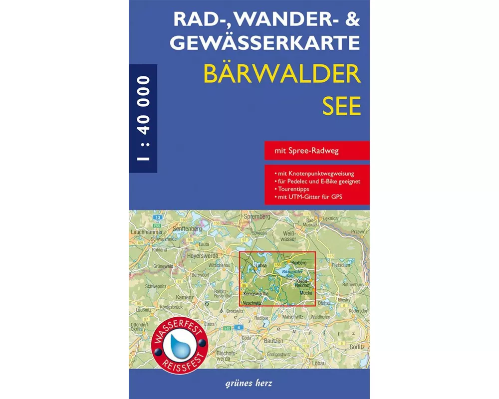 Rad-, Wander- und Gewässerkarte Bärwalder See