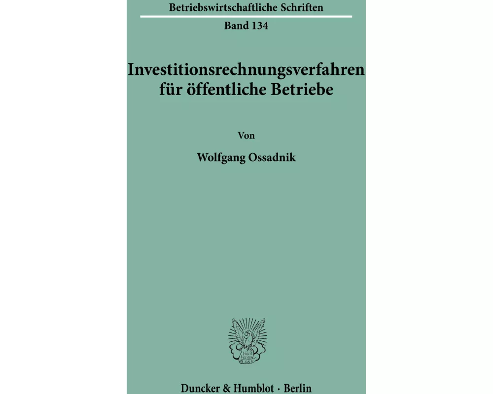Investitionsrechnungsverfahren für öffentliche Betriebe