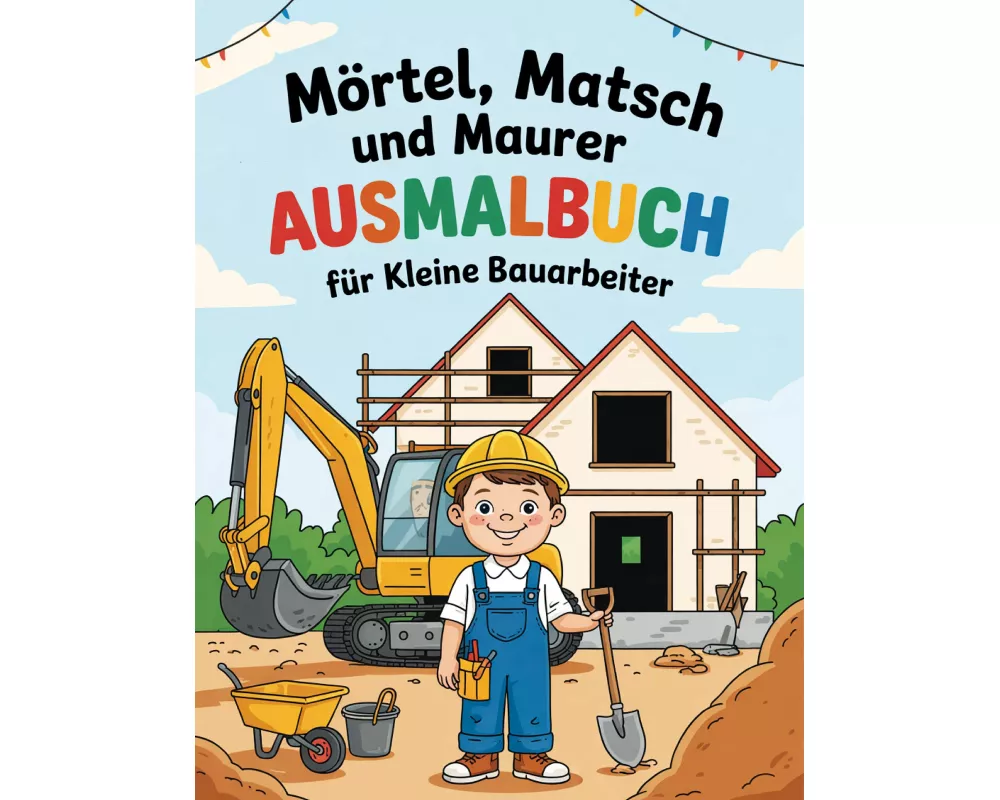 Mörtel, Matsch und Maurer - Ausmalbuch für kleine Bauarbeiter