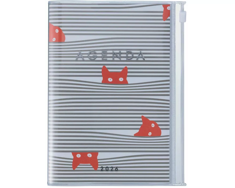 MARK'S 2025/26 Taschenkalender, A6 Cats // Gray