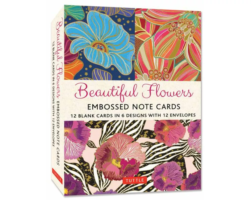 Beautiful Flowers, 12 Embossed Note Cards
