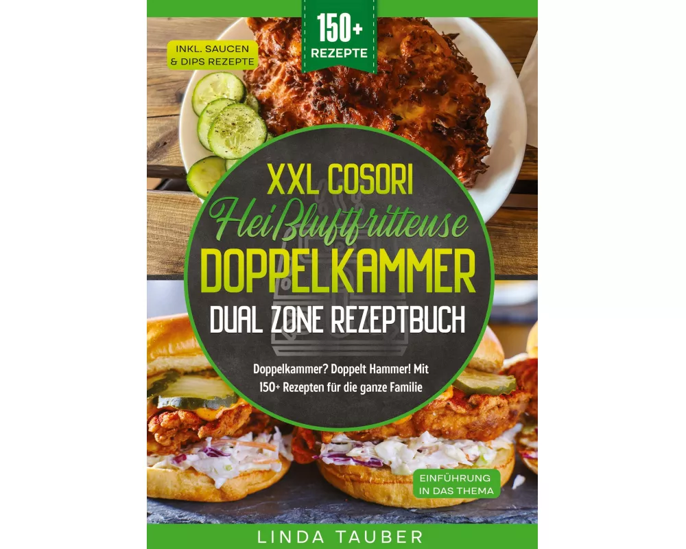 XXL Cosori Heißluftfritteuse Doppelkammer Dual Zone Rezeptbuch