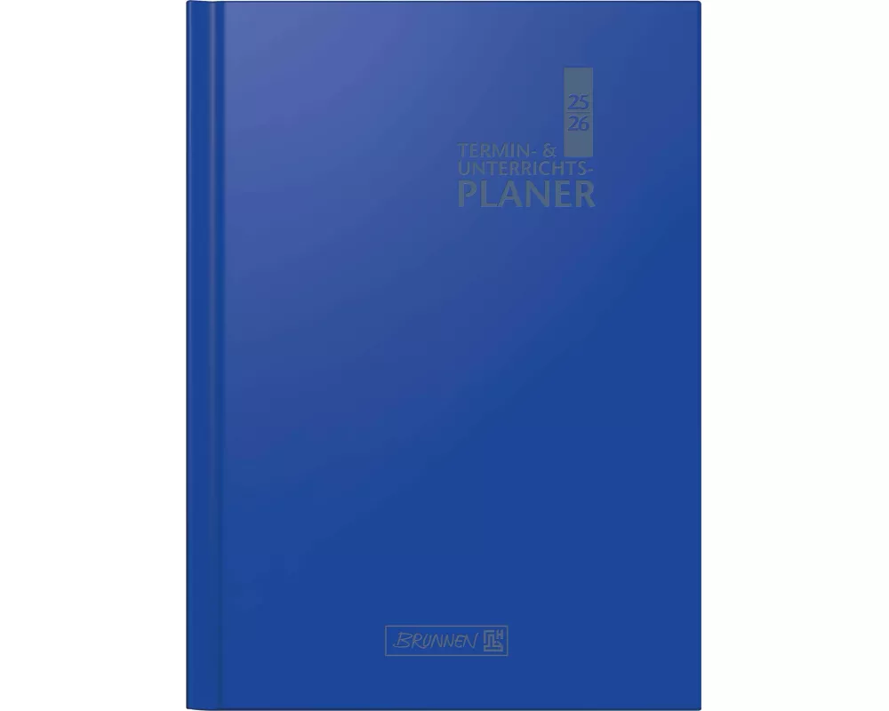 BRUNNEN Termin- & Unterrichtsplaner (2025/2026), 2 Seiten = 1 Woche, A4, 224 Seiten, Kunststoff-Einband Baladek, blau
