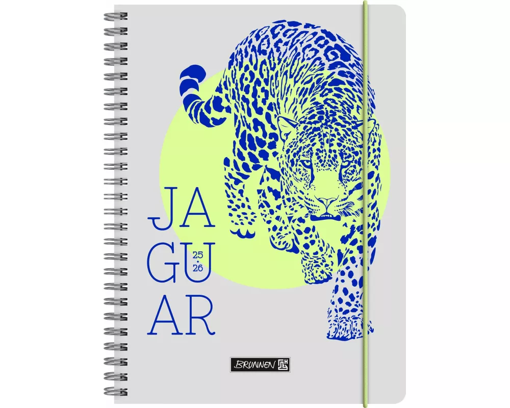 BRUNNEN Schülerkalender (2025/2026) "Jaguar", 2 Seiten = 1 Woche, A5, 208 Seiten, Papier-Einband