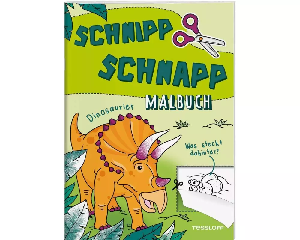Schnipp Schnapp Malbuch. Dinosaurier. Was steckt dahinter?