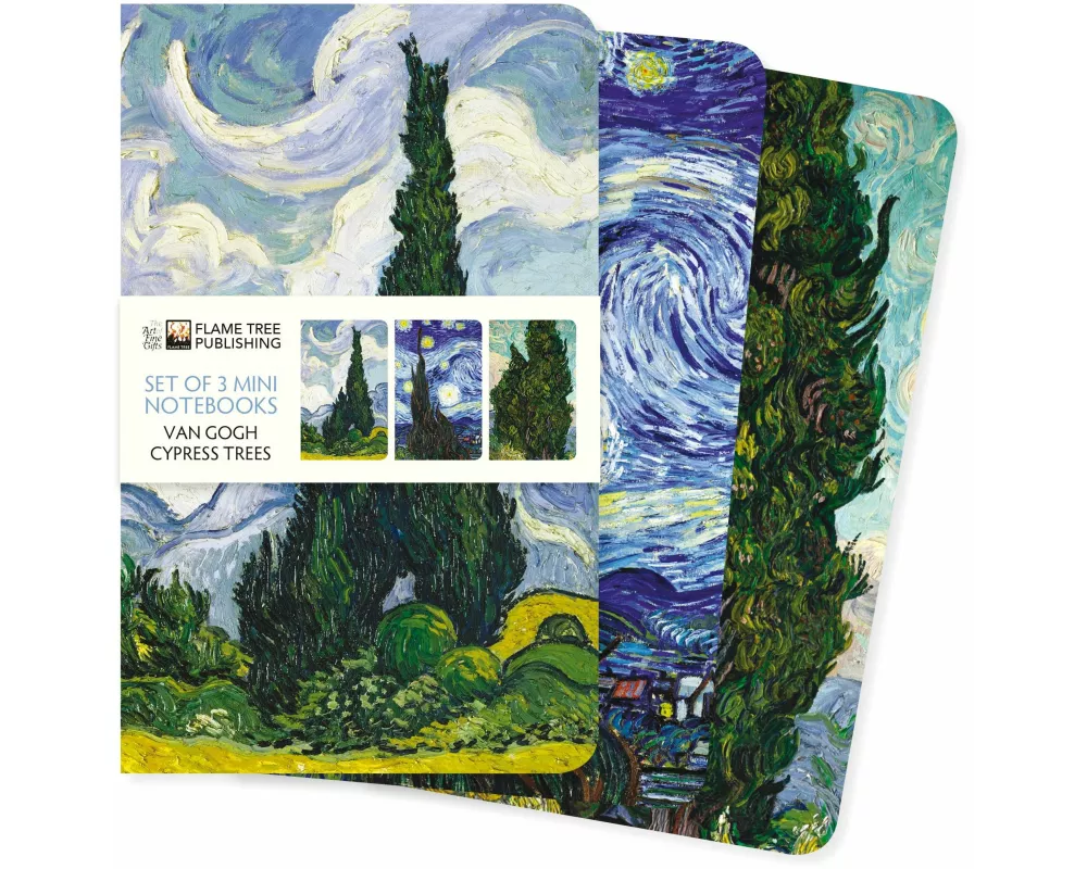 Vincent van Gogh: Cypresses Set of 3 Mini Notebooks