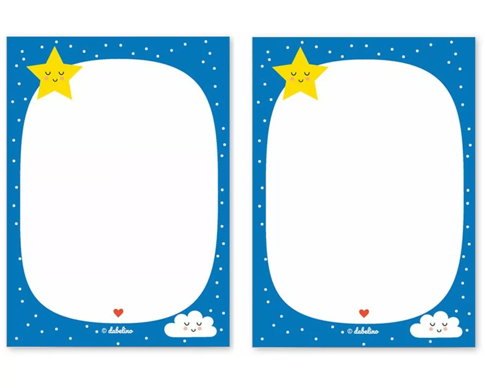 Notizblock-Set: Wolke/ Stern (für Kinder)