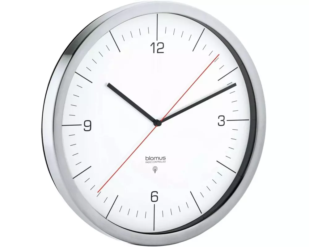 Blomus Funk-Wanduhr Crono M 24 cm, Weiss