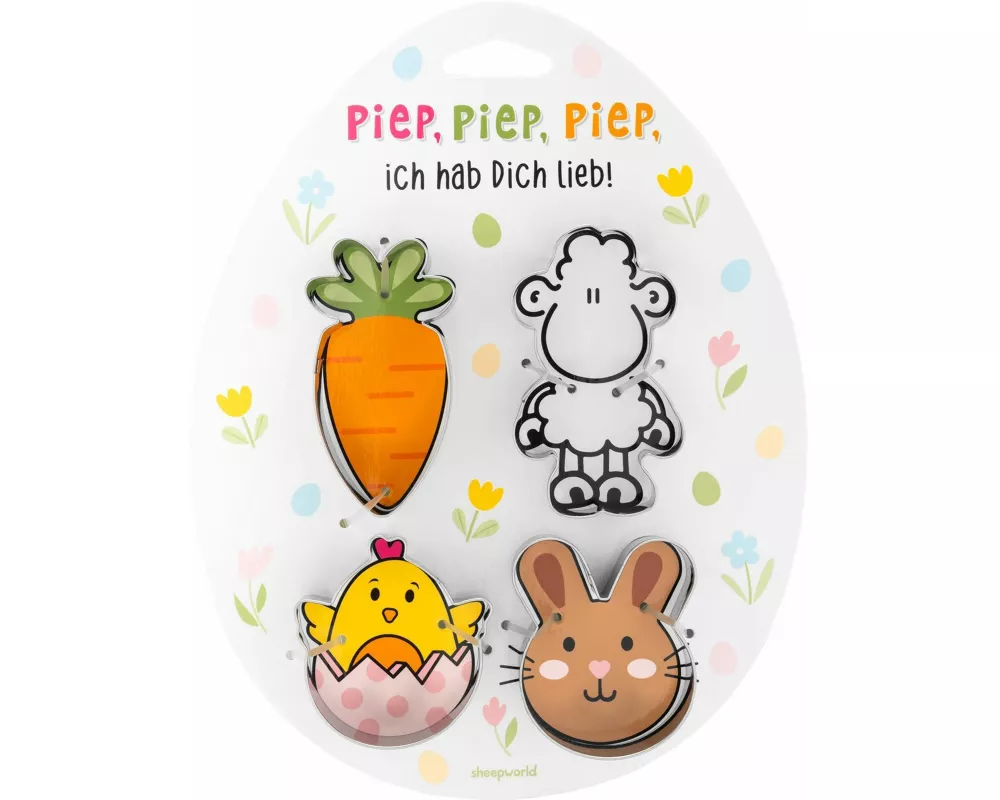Ausstecher-Set Motiv 'Piep, piep, piep, ich hab Dich lieb!'