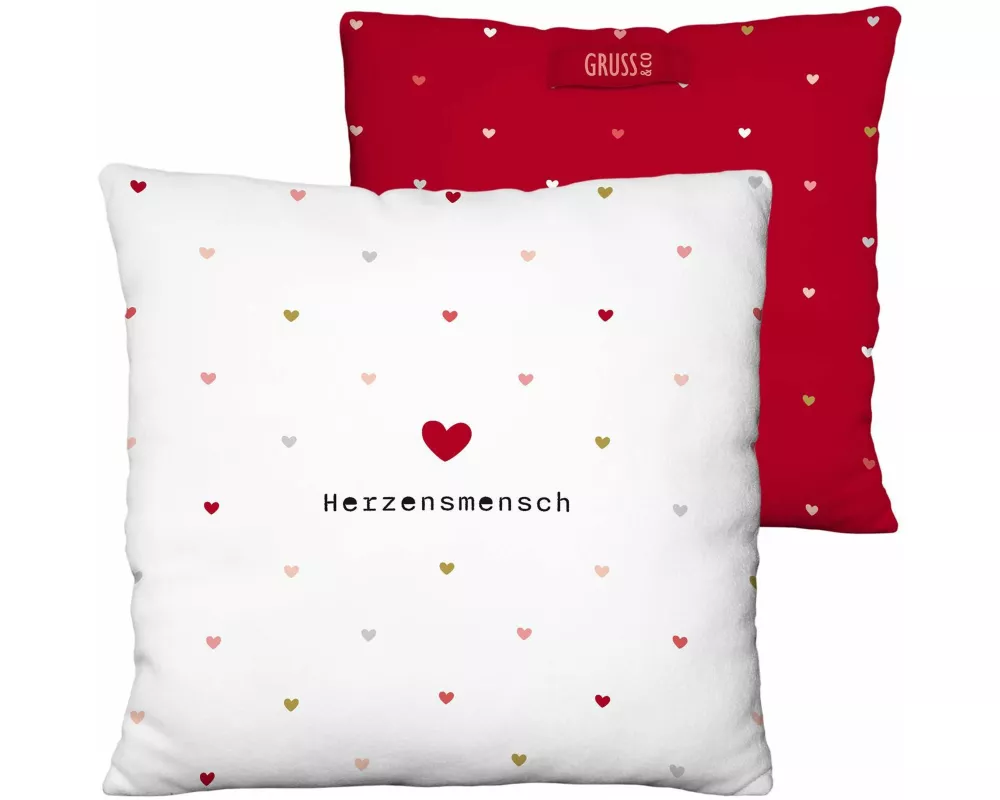Plüschkissen mit Motiv "Herzensmensch"