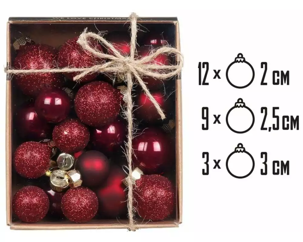 Holly & Jolly Weihnachtskugel Mini Smooth Port Ø 2-3 cm