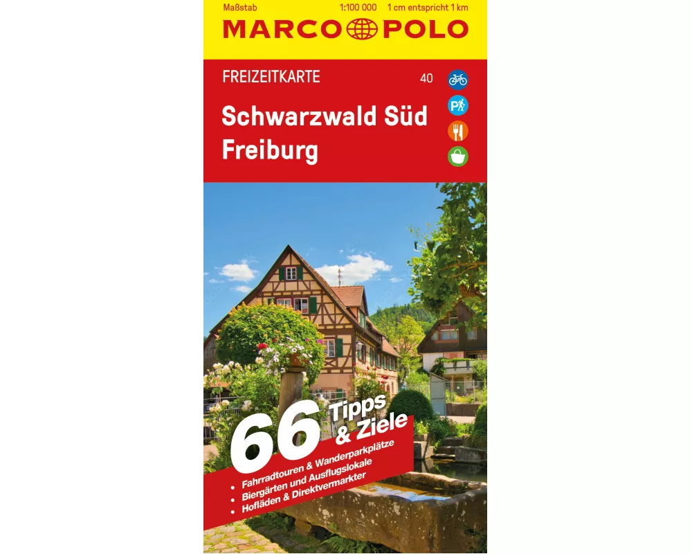 MARCO POLO Freizeitkarte 40 Schwarzwald Süd, Freiburg 1:100.000