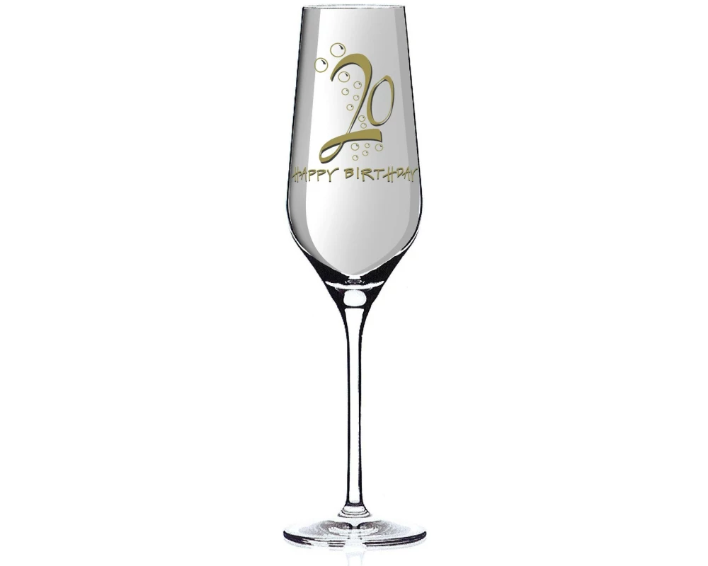 Wate Sektglas Happy Birthday "20"