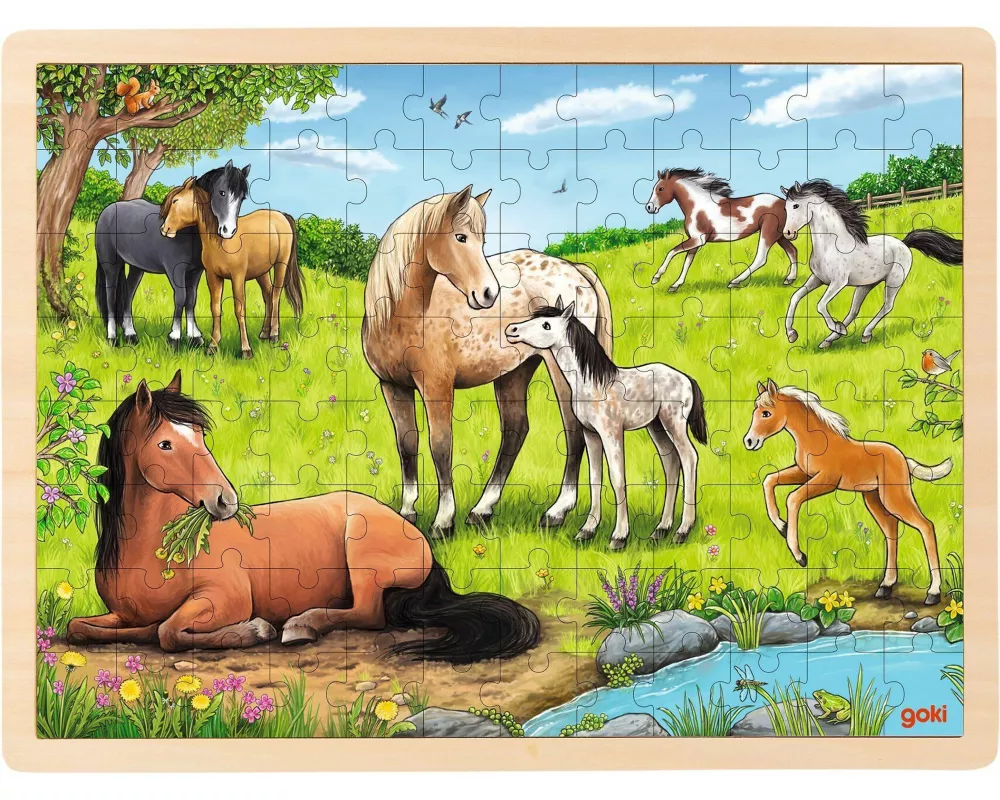 Einlegepuzzle Sommer auf der Pferdewiese