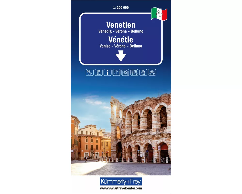 Kümmerly+Frey Regional-Strassenkarte 4 Venetien 1:200.000