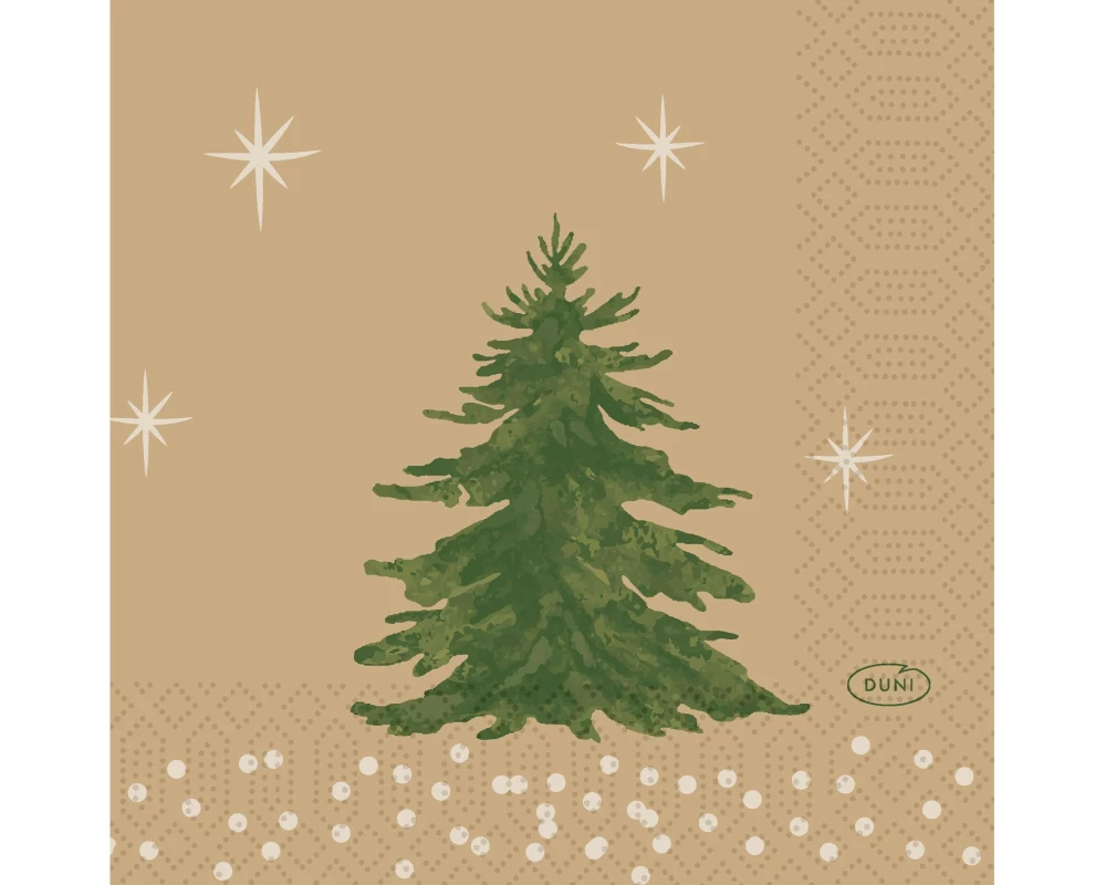 Duni Weihnachtsservietten Humble Trees, 24 x 24 cm, 50 Stück