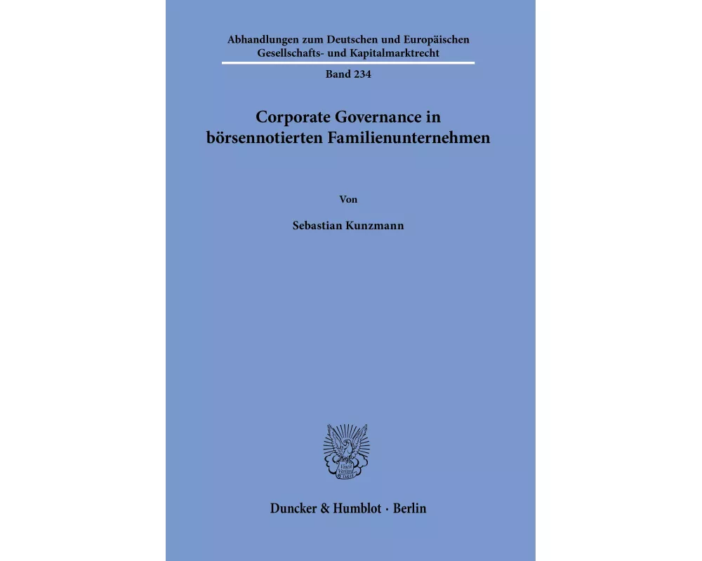 Corporate Governance in börsennotierten Familienunternehmen