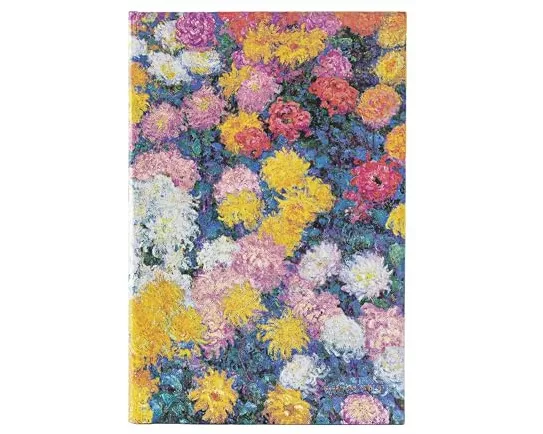 Monets Chrysanthemums Midi Lined Hardback Journal (Elastic Band Closure)