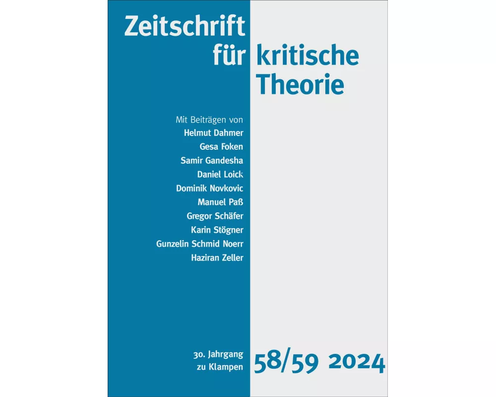 Zeitschrift für kritische Theorie, Heft 58/59