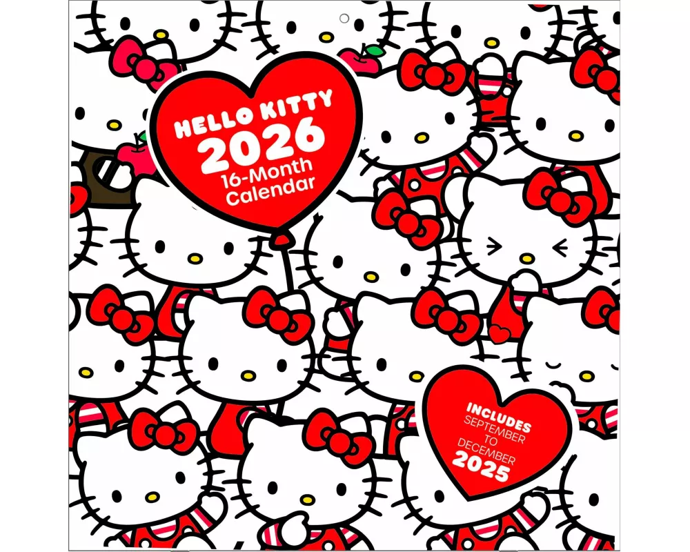 Pyramid - HELLO KITTY 2026 – Broschürenkalender 30×30 cm mit niedlichen Illustrationen – Wandkalender für Kinder, Sammler & Hello Kitty-Fans