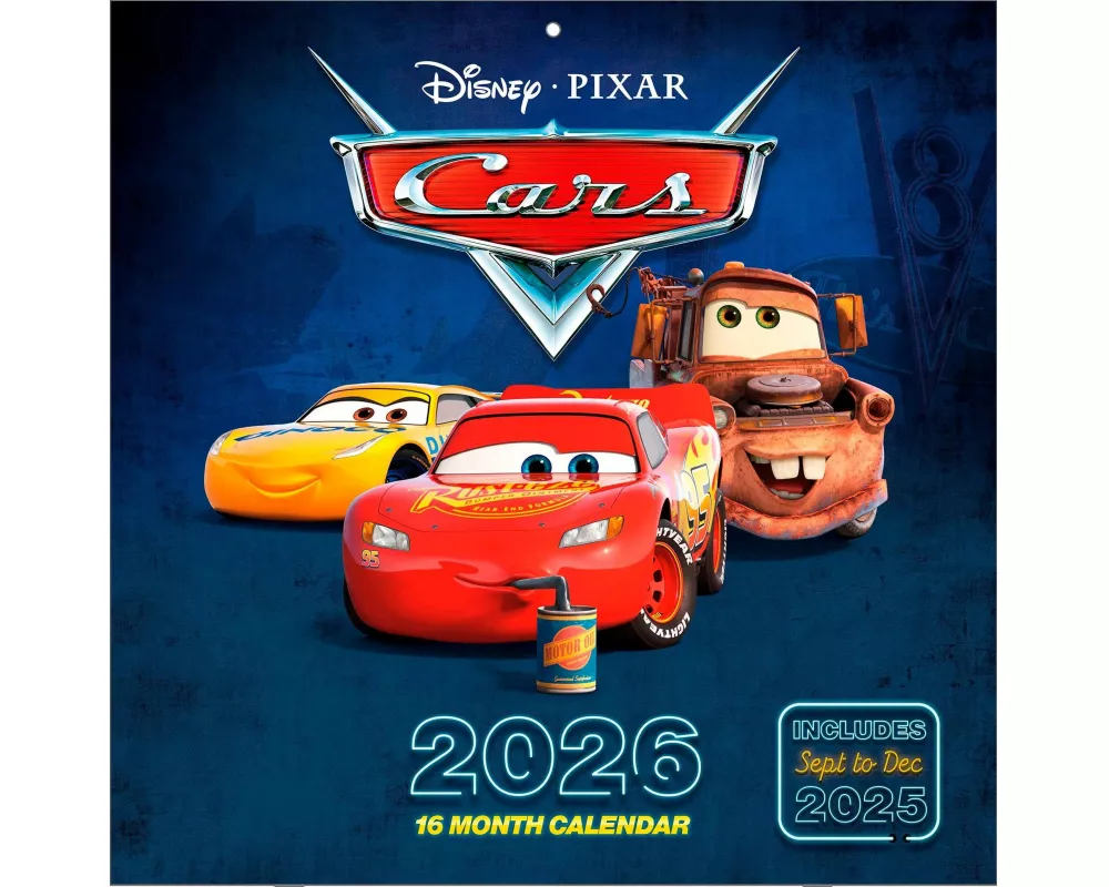 Pyramid - CARS 2026 – Broschürenkalender 30×30 cm mit Lightning McQueen & Mater – Wandkalender für Kinder, Disney- & Pixar-Fans
