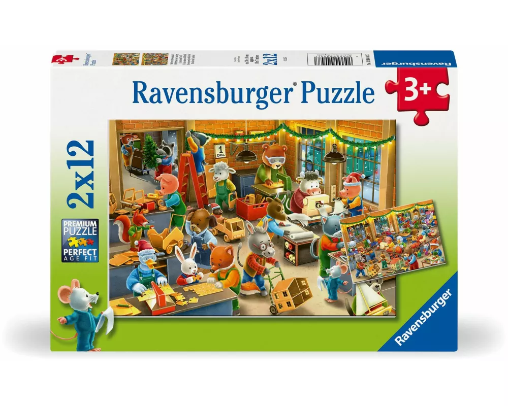 Kinderpuzzle 2x12 Teile - Weihnachtswerkstatt