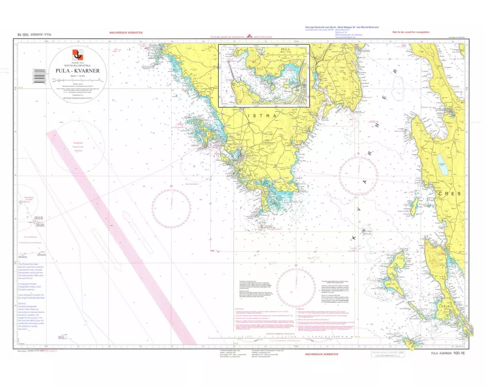 Übungs-Seekarte Pula - Kvarner 100-16