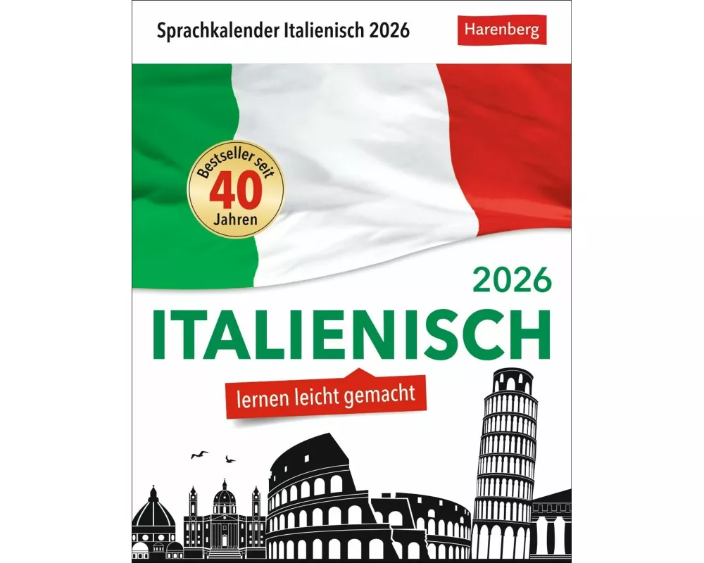 Italienisch Sprachkalender 2026 - Italienisch lernen leicht gemacht - Tagesabreißkalender