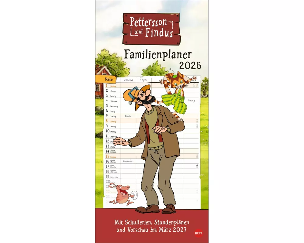Pettersson und Findus Familienplaner 2026