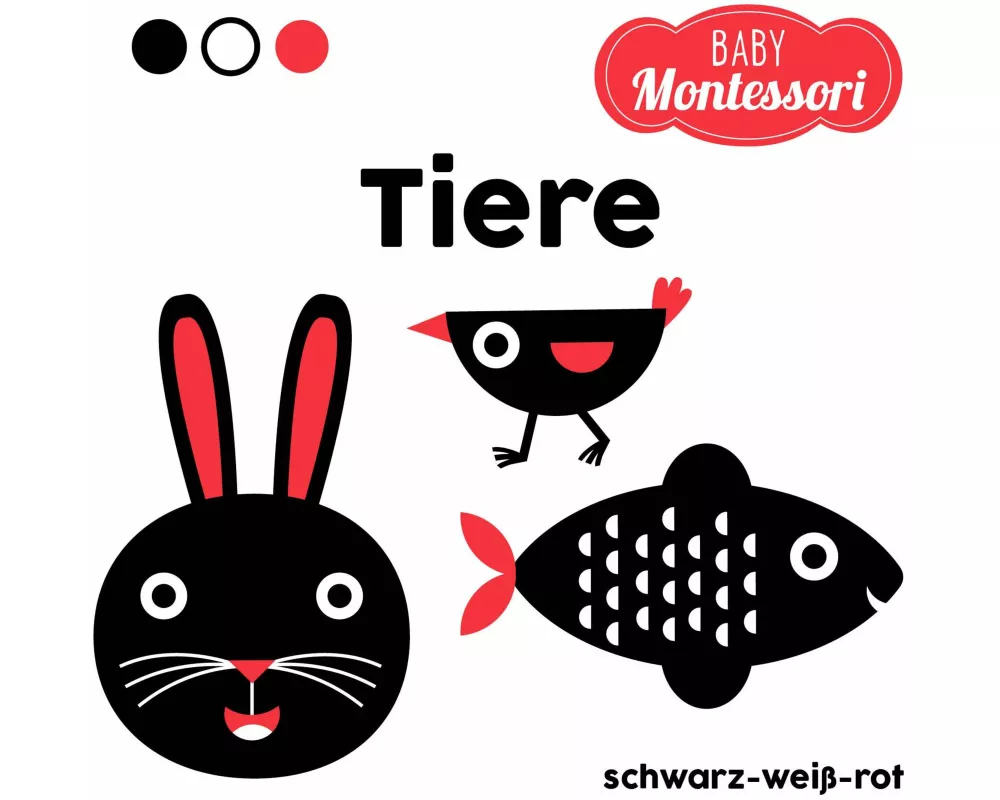 Tiere schwarz-weiß-rot (Baby Montessori)