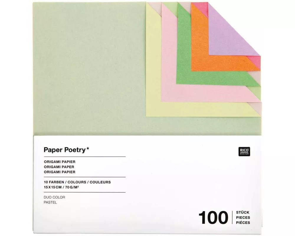 Origami Duo Color, Pastel FSC MIX, 15 x 15 cm, 100 Blatt
