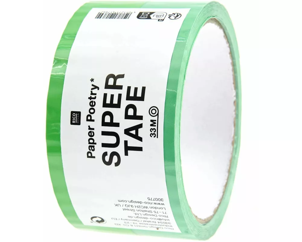 Paketklebeband Türkis / Neongrün, 5 cm x 32 m