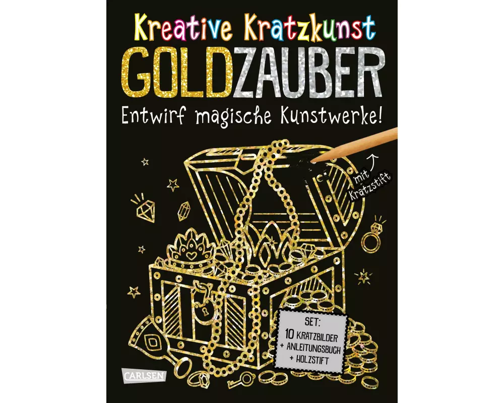 Kratzbilder für Kinder: Kreative Kratzkunst: Goldzauber