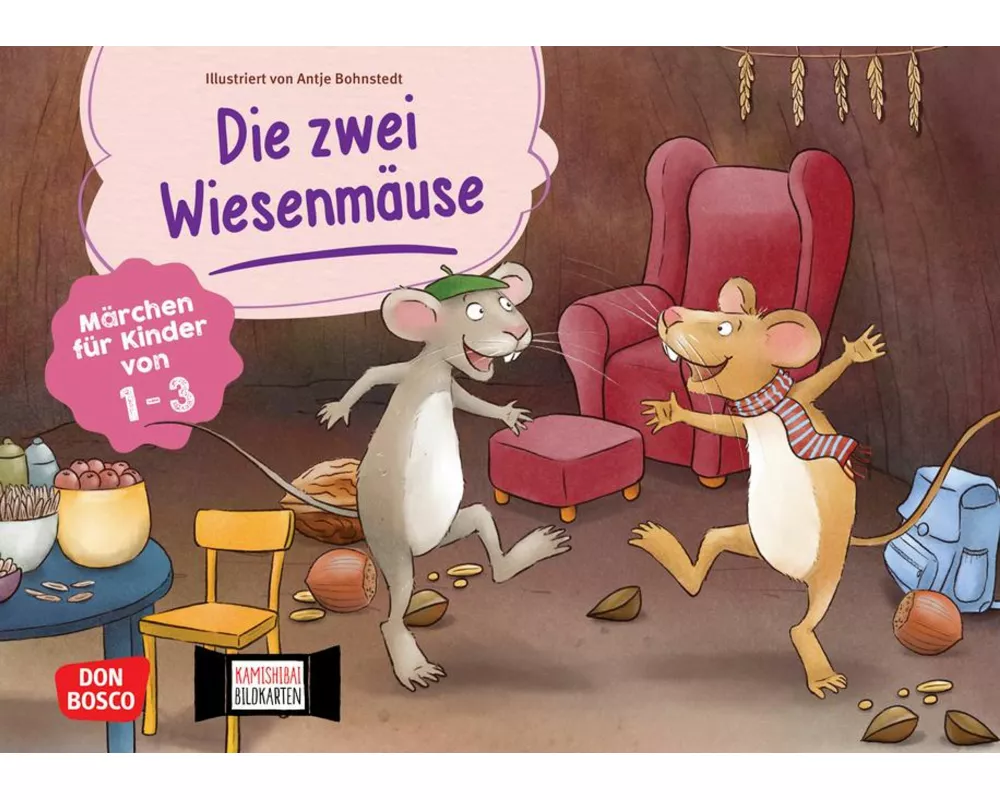 Die zwei Wiesenmäuse. Kamishibai Bildkartenset