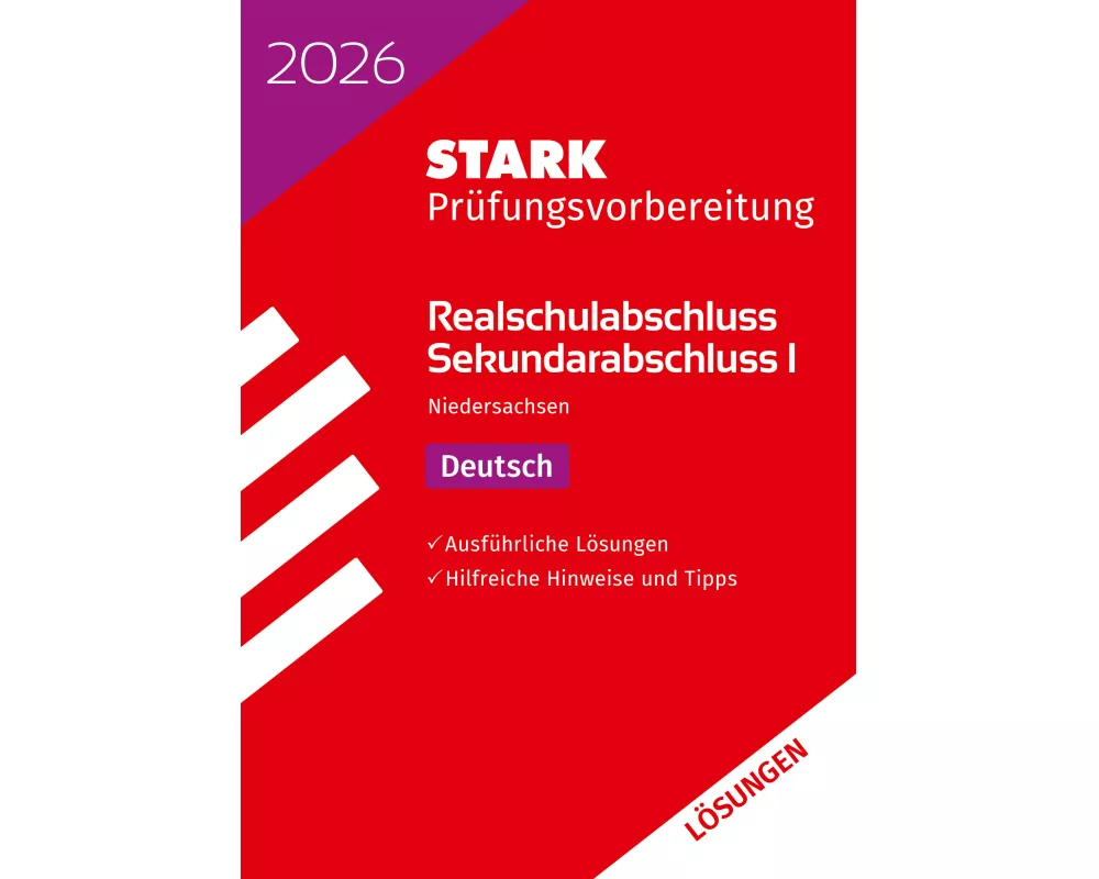 STARK Lösungen zu Deutsch - Realschulabschluss 2026 Niedersachsen - Prüfungsvorbereitung