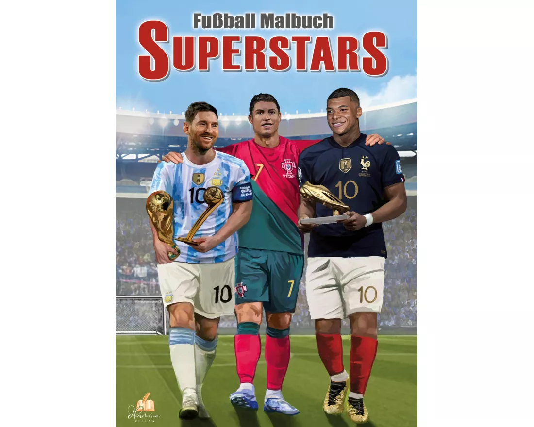 Fußball Malbuch Superstars WM 2022 für Kinder ab 6 Jahren mit über 50 Ausmalbildern