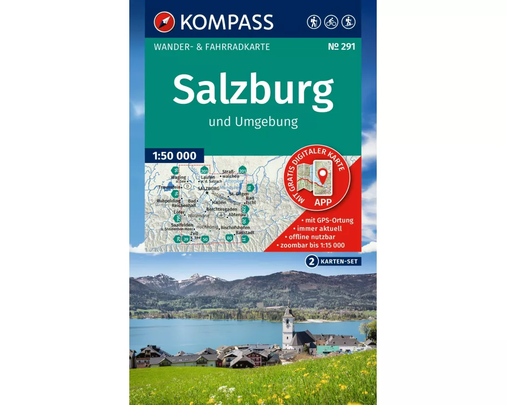 KOMPASS Wanderkarten-Set 291 Salzburg und Umgebung (2 Karten) 1:50.000