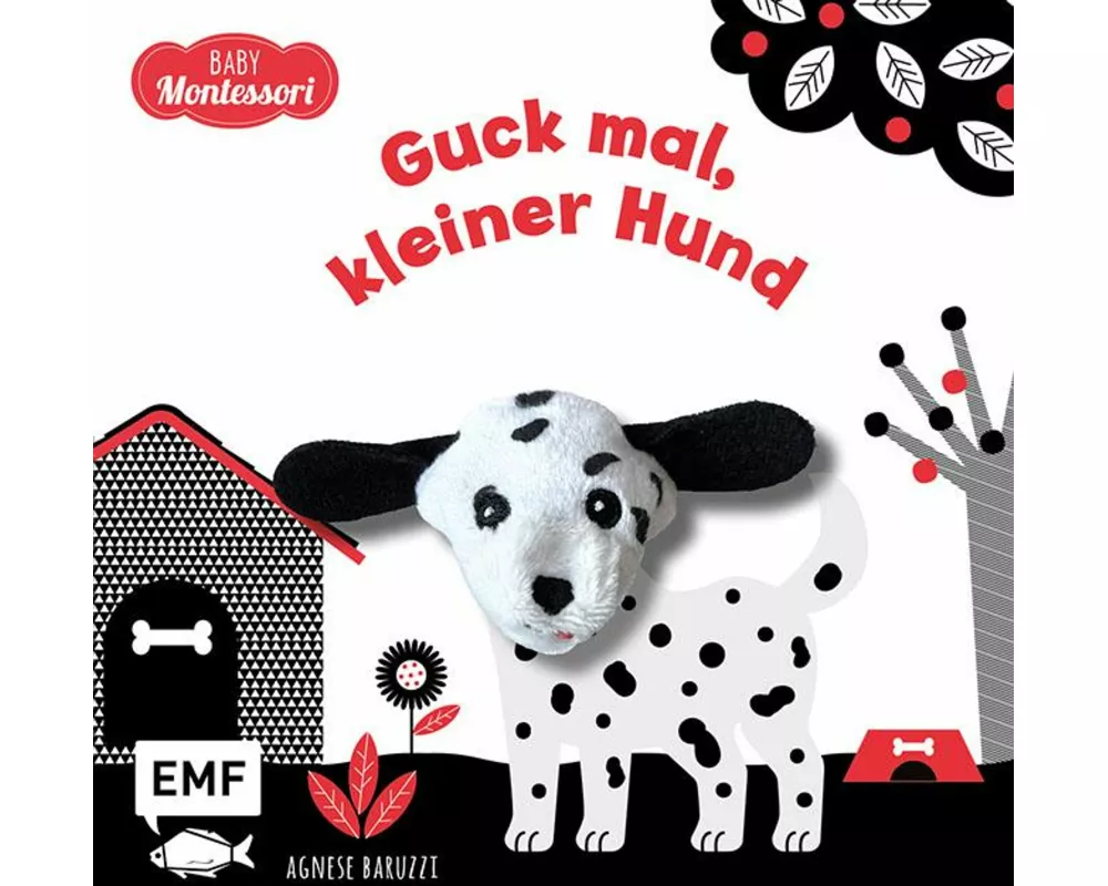 Kontrastbuch für Babys mit Fingerpuppe: Guck mal, kleiner Hund
