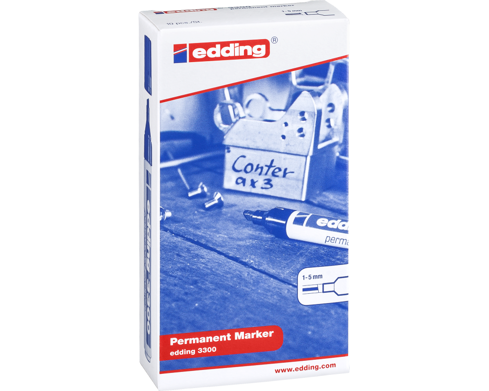 EDDING Permanent Marker 3300 1-5mm 3300-1-10 schwarz 10 Stück