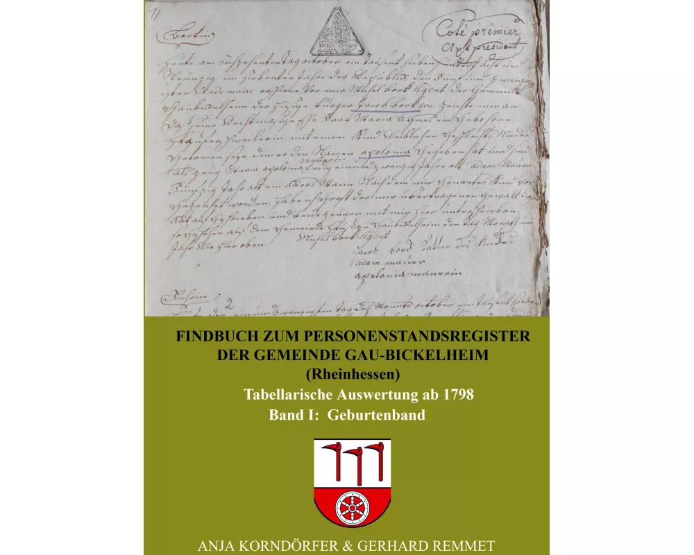 Findbuch zum Personenstandsregister der Gemeinde Gau-Bickelheim/Rheinhessen