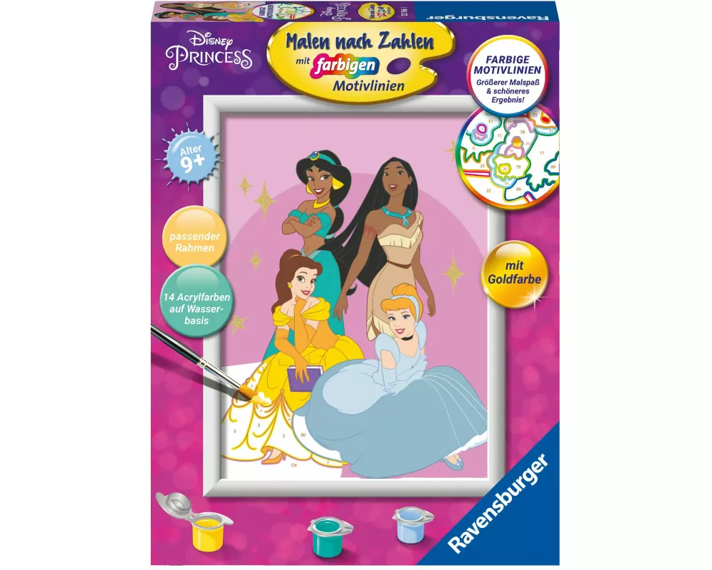 CreArt, Malen nach Zahlen Kinder - Disney Prinzessinnen