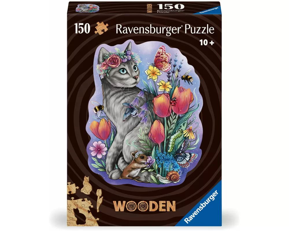 Wooden Puzzle 150 Teile - Frühlingskatze