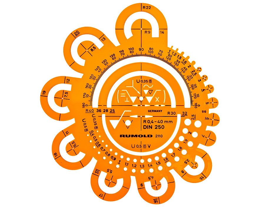 RUMOLD Abrundungsschablone 2110 160mm, DIN 250