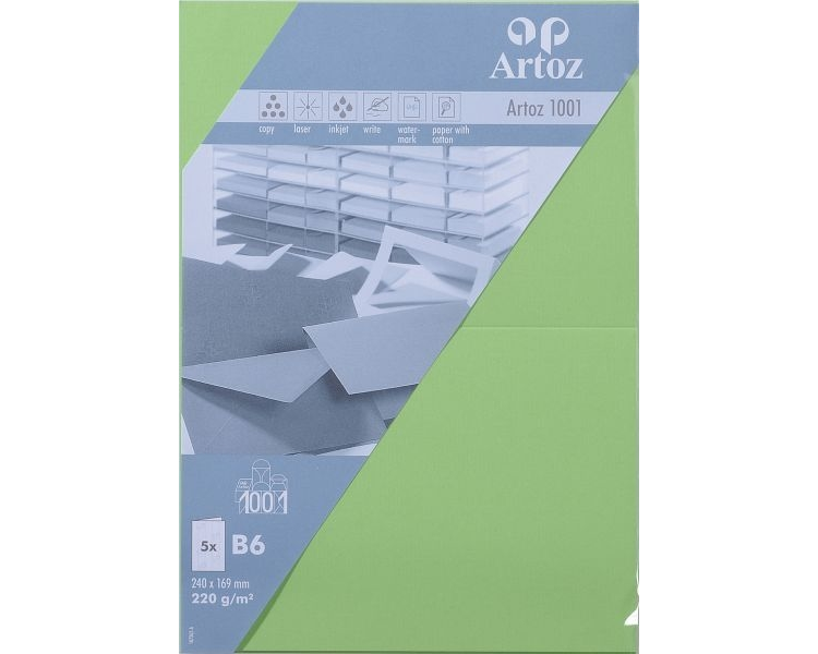 ARTOZ Karten 1001 B6 107362263 220g, birkengrün 5 Blatt