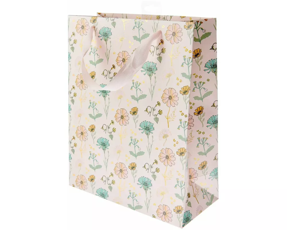 Geschenktüte Blumen, Rosa, L, FSC MIX, 26 x 32 x 12 cm, 230 g/m²