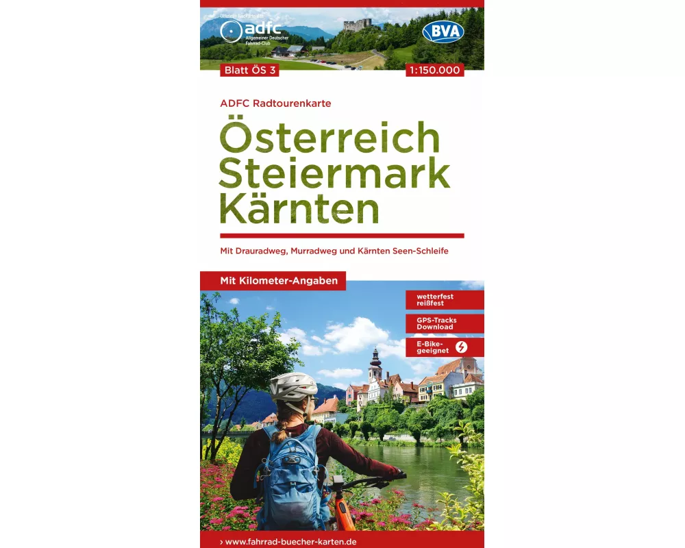 BVA ADFC Radtourenkarte Österreich Steiermark Kärnten 1:150.000