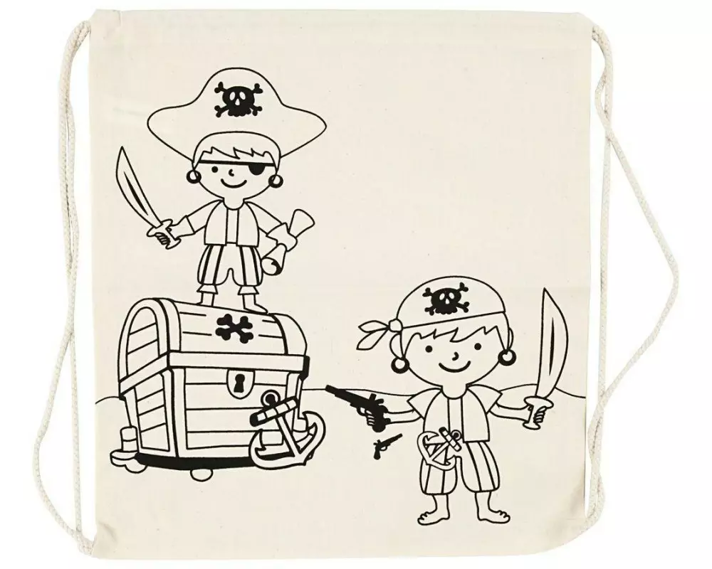 Creativ Company Turnbeutel 37 x 41 cm Hellnatur, Piraten