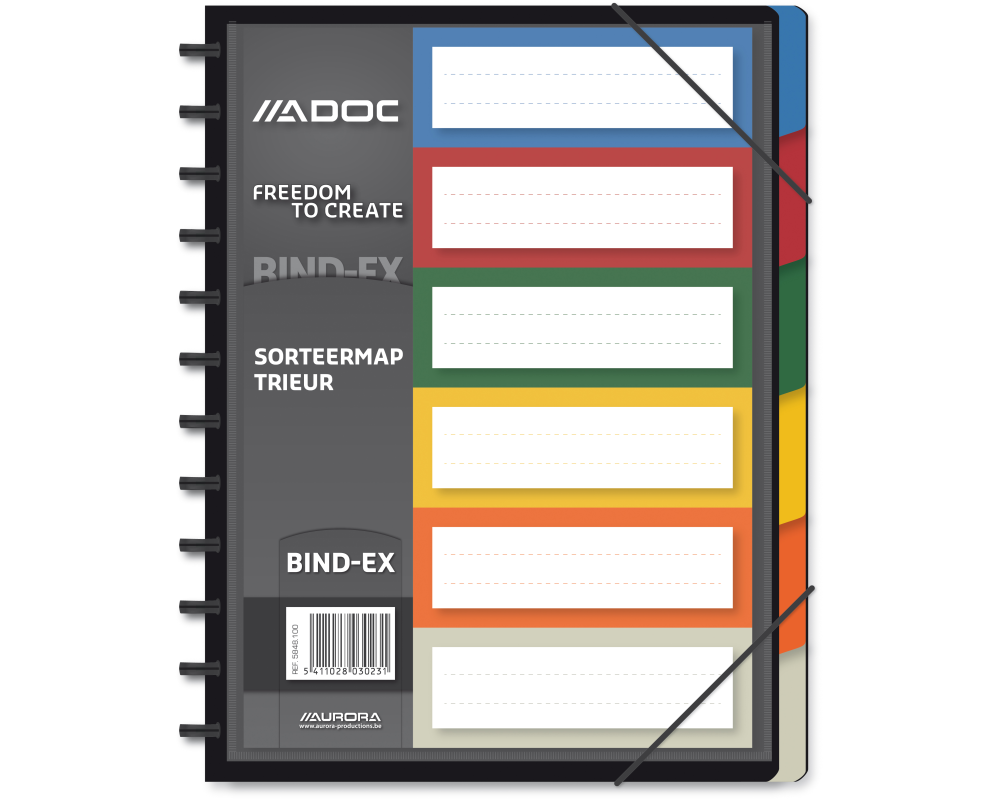 ADOC Fächermappe A4 5848.100 schwarz 6 Fächer