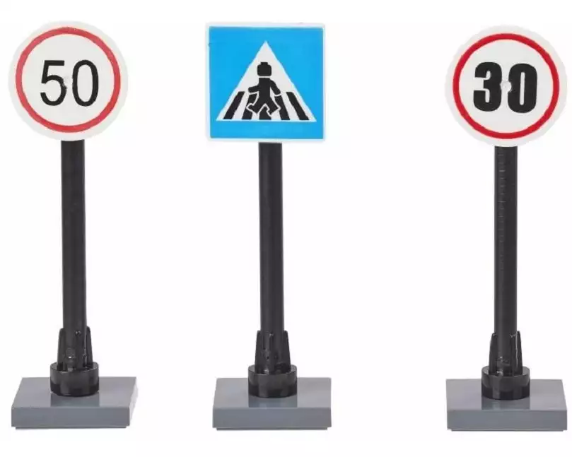 HobbyFun Mini-Utensilien Verkehrsschilder 3 Stück